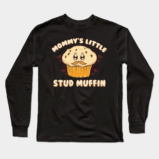 Adorable Mommy's Little Stud Muffin Young Son Pun Long Sleeve T-Shirt by theperfectpresents